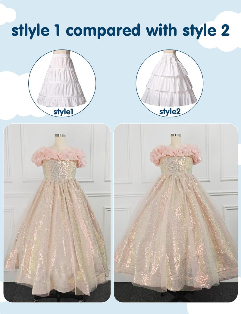 BEAUTELICATE Girls Petticoat 100% Cotton Crinoline Underskirt for Kids Flower Dress Slips - Image 5